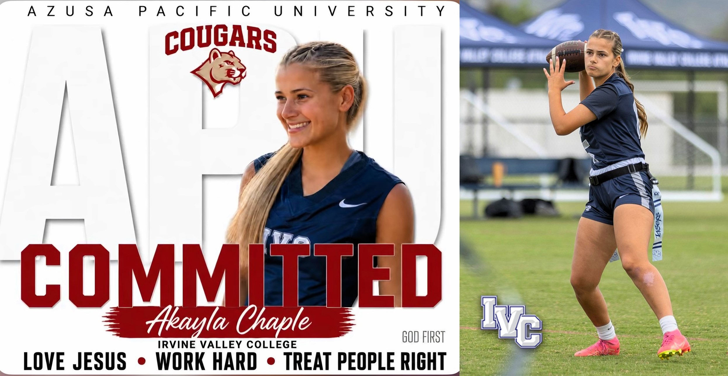 Flag football star Akayla Chaple commits to Azusa Pacific