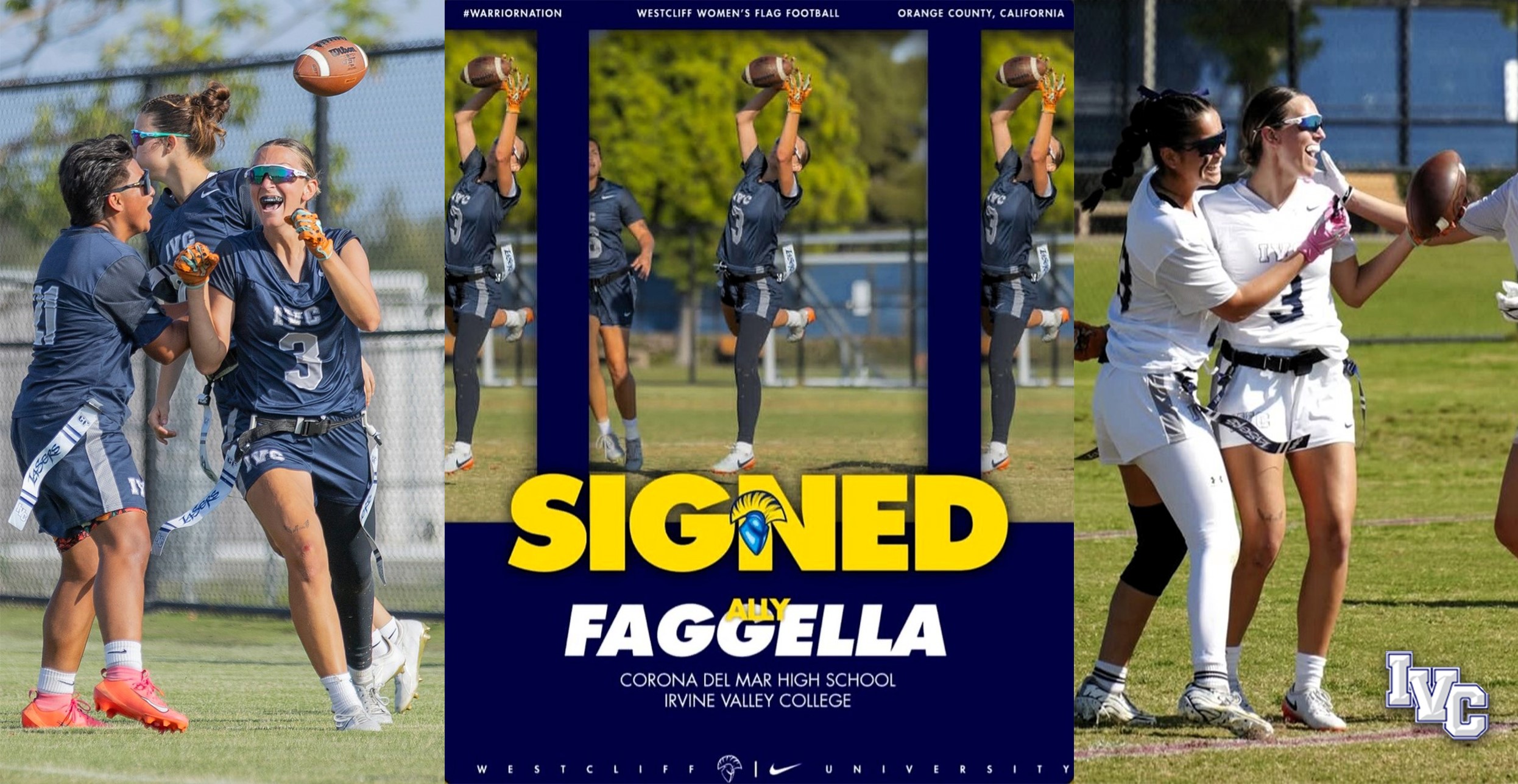 Flag football's Allison Faggella signs with Westcliff University