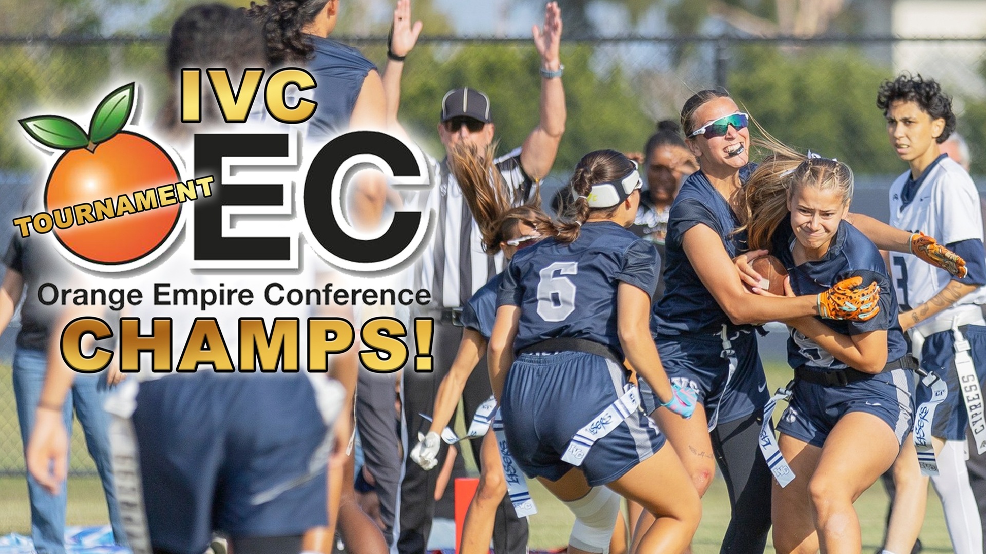 Women's flag football team takes first OEC tournament title