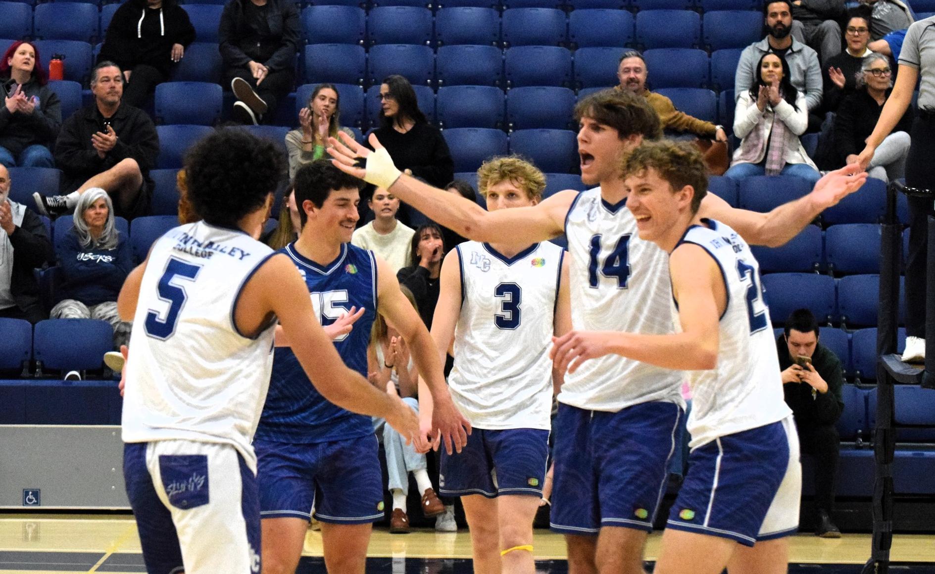 Men's volleyball team rallies in the first, then rolls Grossmont