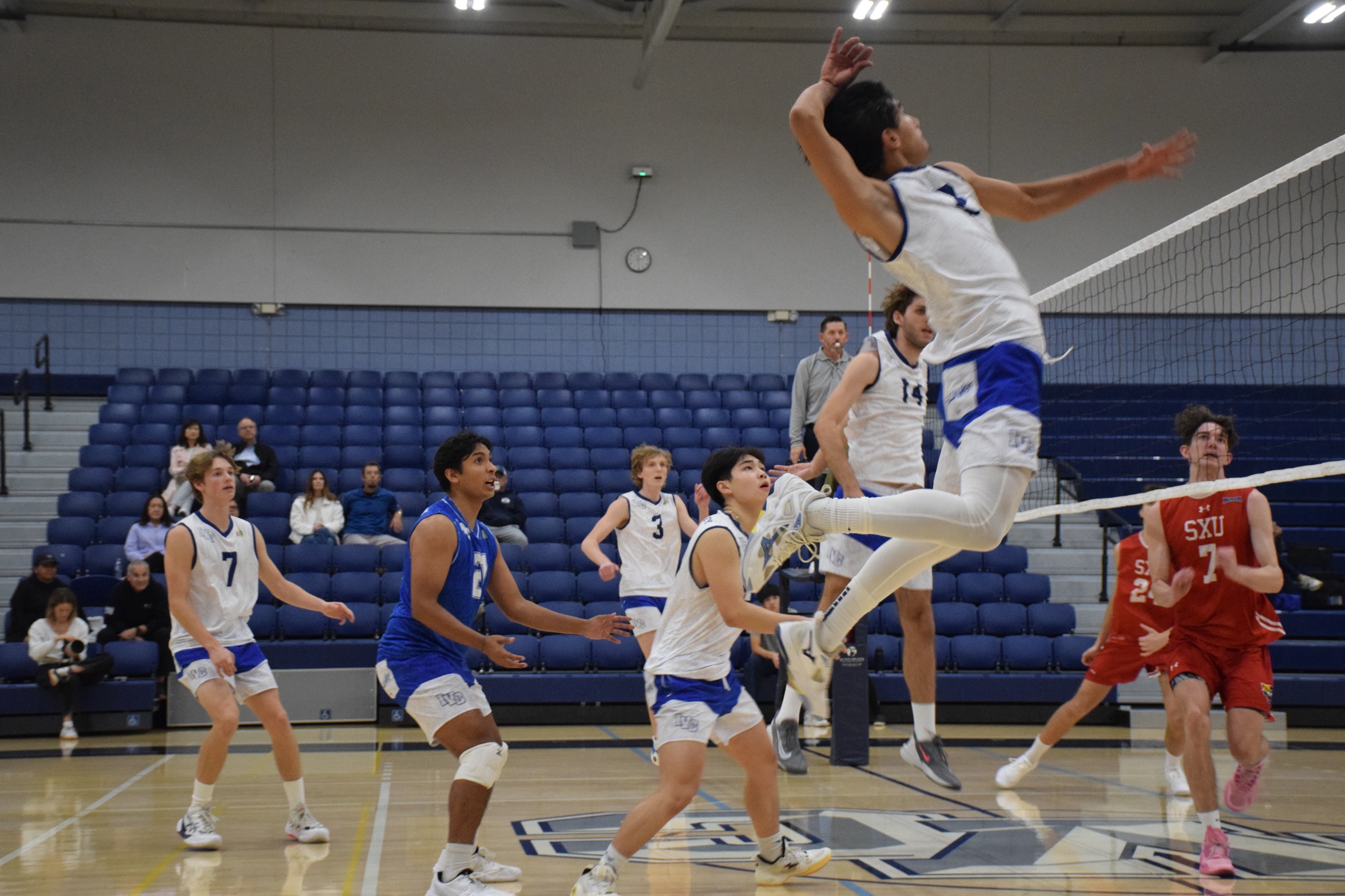 Men's volleyball team photo gallery vs. Saint Xavier (Jan. 21)
