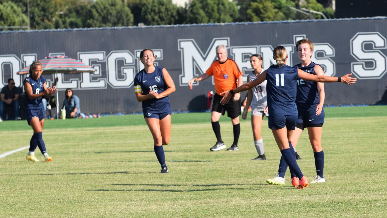Women's soccer team scores most goals in a win since 2018